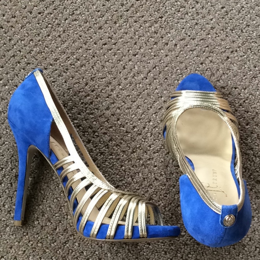 Ivanka Trump Claudine Blue 4.5” Stilettos 7.5M - Picture 5 of 7